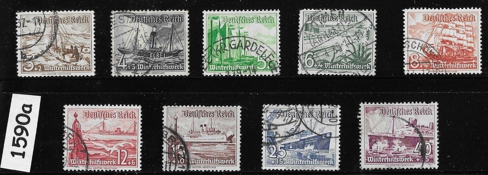 Used Stamp set B107-115 1937 Germany Third Reich Winter relief fund #1590a