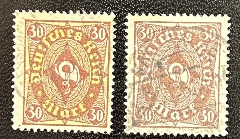 Germany: 1921-22 SC# 183 & 192 (crease), WMK 126 set of 2 Used Lot #09-06251