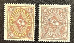 Germany: 1921-22 SC# 183 & 192 (crease), WMK 126 set of 2 Used Lot #09-06251