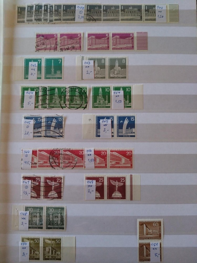 Berlin Special Collection Definitives/canceled 1949 – 1990, Pairs Etc ~ 1450 Mk