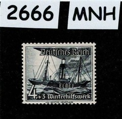 MNH Stamp B108 1937 Germany Boats Ships Schooners Winter relief fund #2666