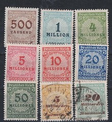 Germany Weimar Republic Hyperinflation stamps up to 20 billion DM 1923 MLH/U GR