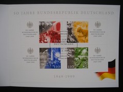 Germany 1990/2000- One Booklet, 1 SS, 1 Cover, 6 Stamps Mint + CTO