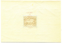 GERMANY 1937 BROWN RIBBON MINIATURE SHEET O/P IN RED MUNICH – REIM….LMM