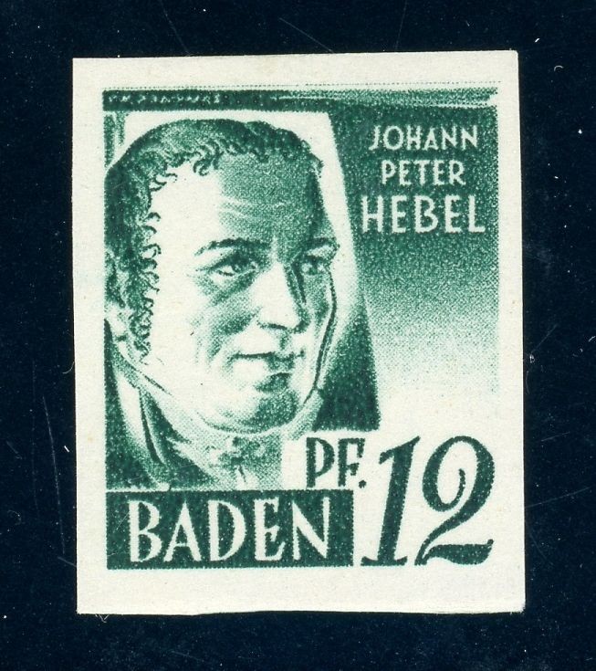 French Zone Baden 4U Mint 12 Pfg. Uncancelled