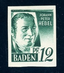 French Zone Baden 4U Mint 12 Pfg. Uncancelled