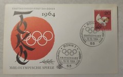 Germany 1964, Toyko Olympics First Day Cover, 10/10/64 Bonn, Germany, FREE SHIP!