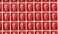 MNH stamp sheet Sc B242 Peter Rosegger Poet 1943 WWII era Germany #2824