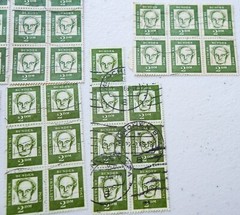 247- Gerhart Hauptmann 1960’s 2 Deutsche Mark Germany Used Postage Stamps Blocks