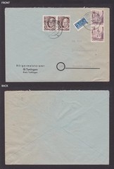 GERMANY 1949 Württemberg French zone, Cover from Tuningen to Trossingen