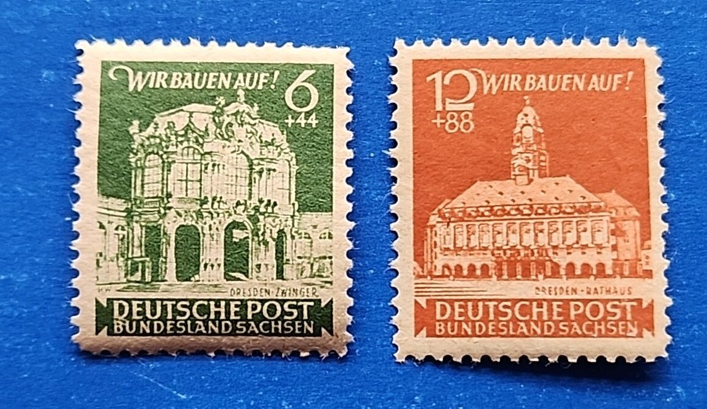 German Democratic Republic-East Saxony Stamps, Scott 15NB1-15NB2 Complete Set…