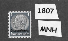 1940 Stamp MNH PF04 / Luxembourg Overprint Hindenburg / German Occupation WWII
