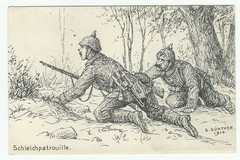 Stealth Patrol, WWI Picture PC, German Army, Feldpost 1916