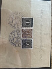 Germany Berliner briefmarken ausstellung 1946 special pmk sheet