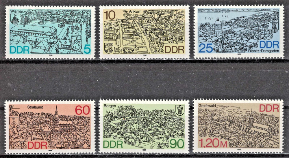 GERMANY DDR:1988 SC#2668-73 MNH District Capitals AP5753