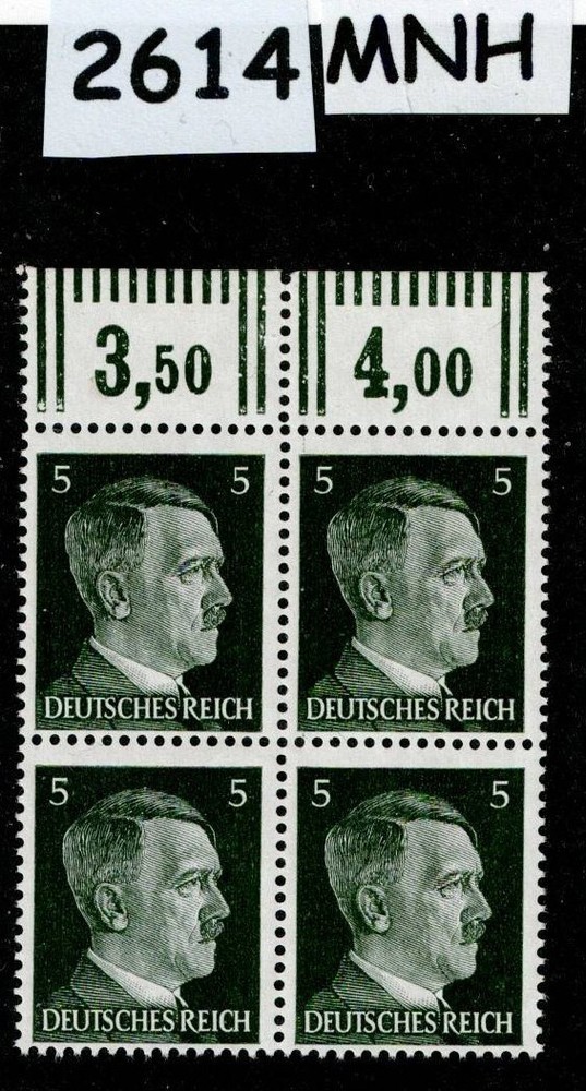 MNH stamp block 1941 Adolf Hitler PF05 Sc 509 Third Reich era Germany #2614