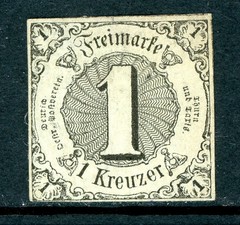 Germany States 1852 Thurn & Taxis Southern Dist 1 Kr Lt Grn Sc #42 Mint O756