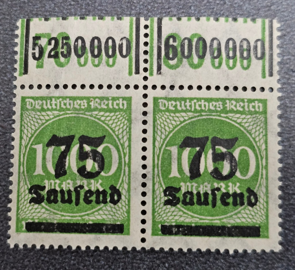 Stamps Germany Reich FREIMARKE 2x 75 000 Mark 1923 Mi. Nr. 288 [🇩🇪39281]