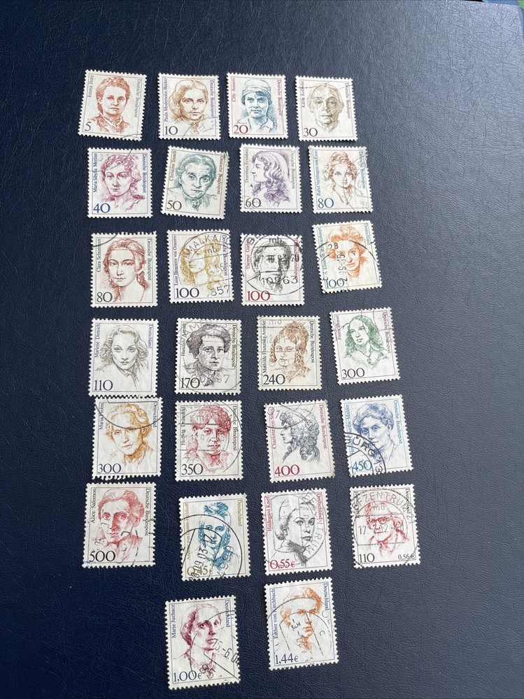 Germany & Berlin 26 Different Stamps Honoring „Famous Women“ Used
