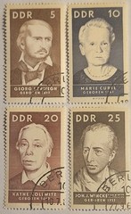 East Germany 1967, Famous People, 4 Unused Values, „CTO“, OG, Quick & FREE SHIP!