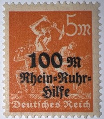 Travelstamps: 1923 Germany Stamps Sg# 257 Rhine-Ruhr Charity OP Mint NH, MNH