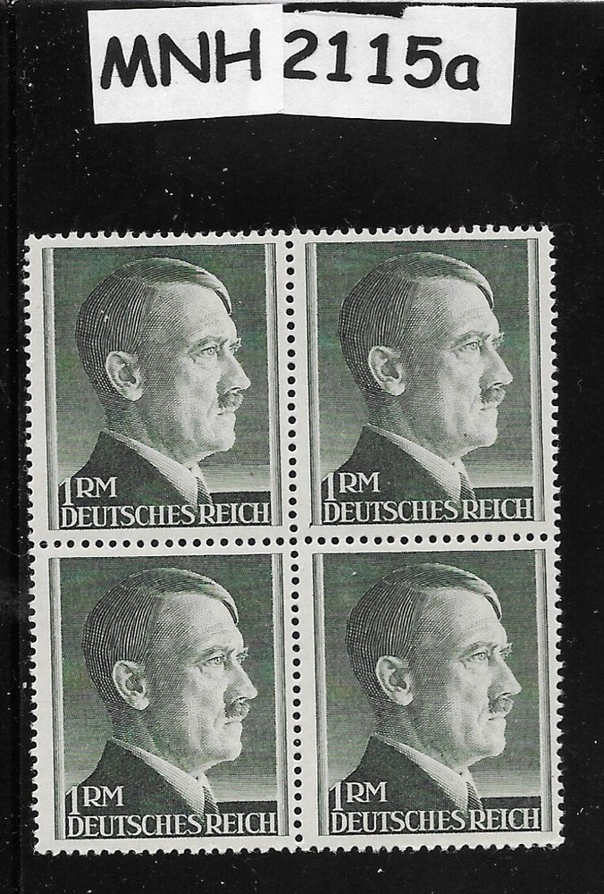 MNH stamp block 1 RM Adolf Hitler Third Reich Germany Perf 14 Sc 524 2115a