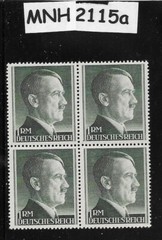 MNH stamp block 1 RM Adolf Hitler Third Reich Germany Perf 14 Sc 524 2115a