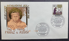 First Day Cover 800. Born Franz Von Assisi 87. German Catholics Day Düsseldorf.