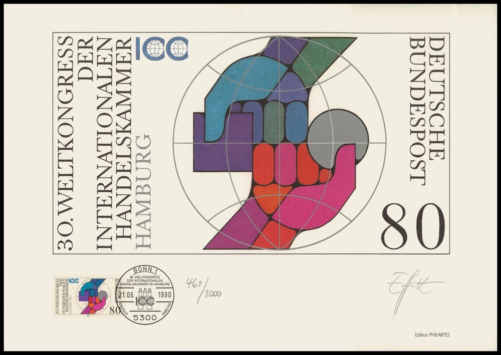 ART-EDITION 1990 GERMANY 1471 HAMBURG HANDELSKAMMER – Ltd. 1.000!!