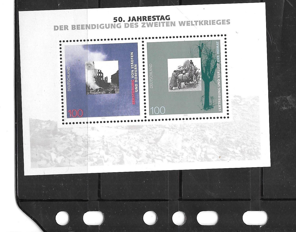GERMANY GERMAN SC#1897 1995 END OF WWII SOUVENIR SHEET XF PICTORIAL STAMPS