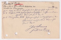 WW1 Germany National Women’s Service Wounded and Missing 1915 Enquiry Reply Card