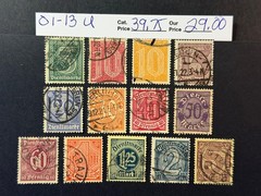 Germany # O1 – O13 Used 2024 Scott Catalogue Value $ 39.75