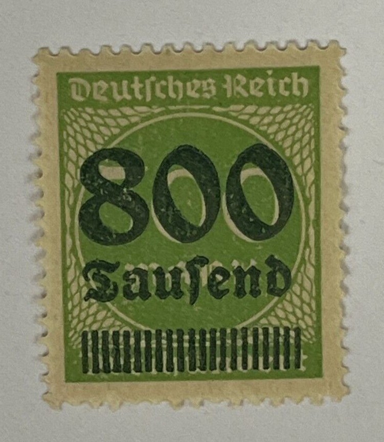 Germany / Deutsches Reich 800 Saufend Stamp – Overprint Surcharge (Mint) X33