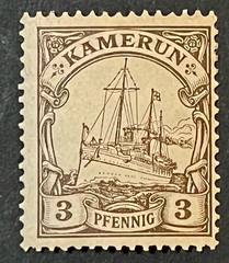 Travelstamps: Germany German Kamerun Stamps 3pf Kaiser’s Yacht mint OG H UnWMK