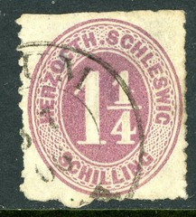Germany States 1865 Schleswig-Holstein 1¼s Red Lilac Scott #11 VFU U545