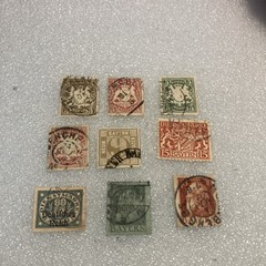 9 USED Antique Bavaria Bayern Stamps, 1850-1920. Nice Mixed Lot; $1 Ships. DEAL!