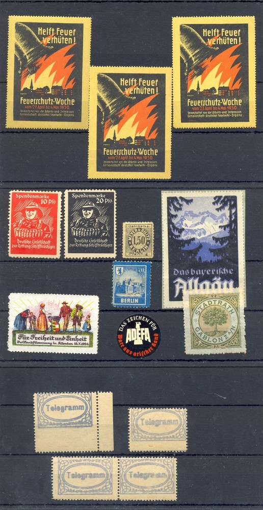 GERMANY-32 ST + 1 BL BACK OF BOOK- -POSTER STAMPS– REVENUES ETC.. -F/VF