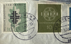 1957-59 Germany 2 Covers With 7 Stamps Used