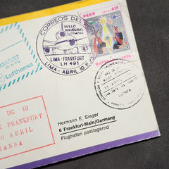 German Germany cover Air Mail Luftpost Lufthansa Frankfurt 1975
