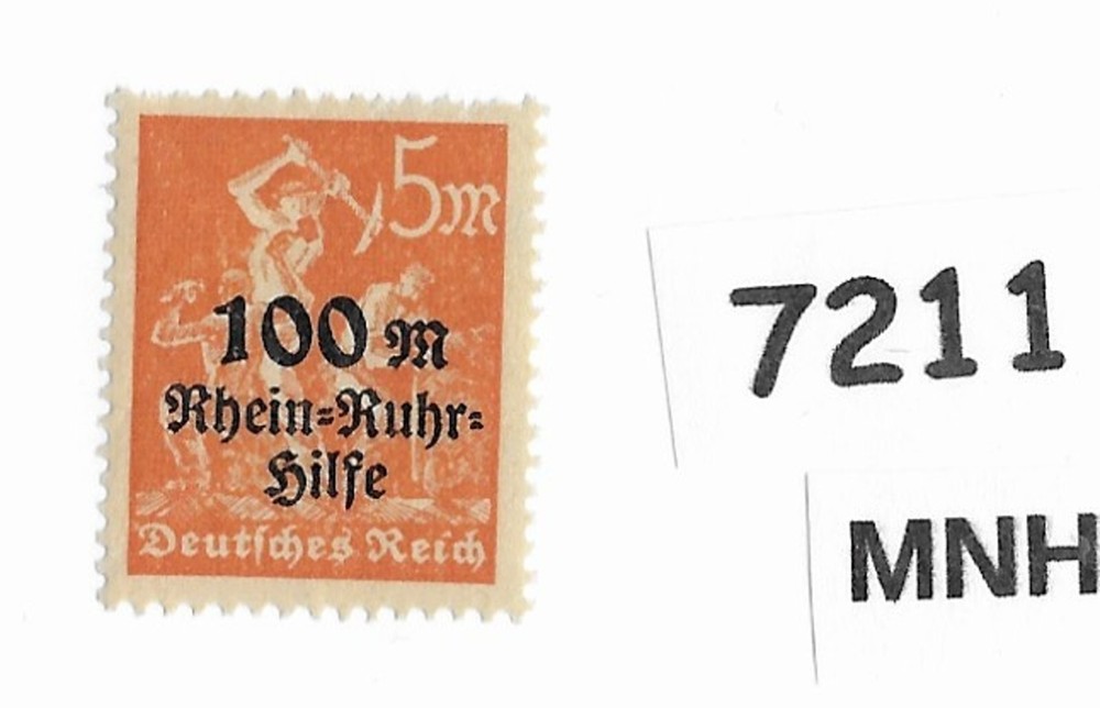#7211 MNH Stamp Sc B5 Charity Overprint Surcharge Republic Germany 1923