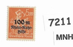 #7211 MNH Stamp Sc B5 Charity Overprint Surcharge Republic Germany 1923
