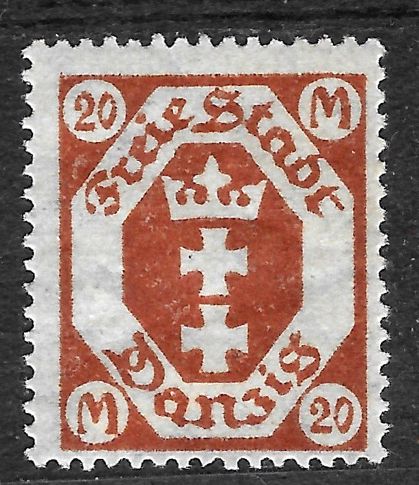 1922 FREE CITY DANZIG SC#93🔥 ARMS 🔥MH OG 🔥