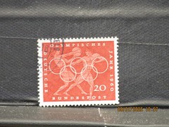 The listing:(1)1960 Deutsche Rome Olympics 20 Pf West German Postage Stamp-LH