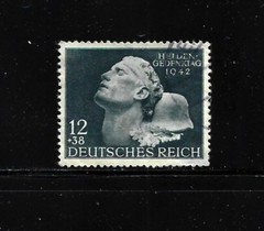 Germany Stamp Scott # B202-12 + 38pf-Used/H-OG-1942-Semi-Postal