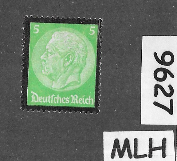 MLH stamp / 1934 Sc 437 / PF05 Hindenburg Memorial Third Reich Germany #9627