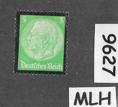 MLH stamp / 1934 Sc 437 / PF05 Hindenburg Memorial Third Reich Germany #9627