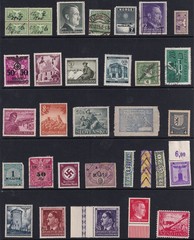 Lot Stamp Germany WWII Hitler Revenue Poland GG Norway DAF Azad Hind India F