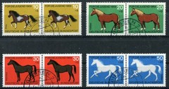 Pair of stamps first day stamps EST 578-581 horizontal horses rubber