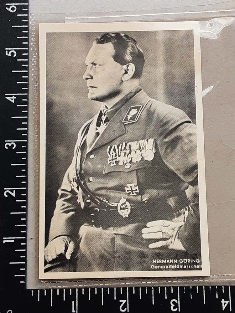 WW2 Postcard Hermann Goring Stamp (Adolf Hitler) Error Not Center rare