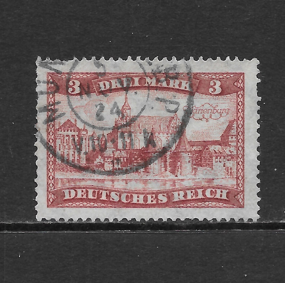GERMANY SCOTT 339 USED F/VF – 1924 3m CLARET – MARIENBURG CASTLE